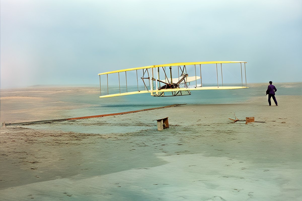The same scene colorized and restored